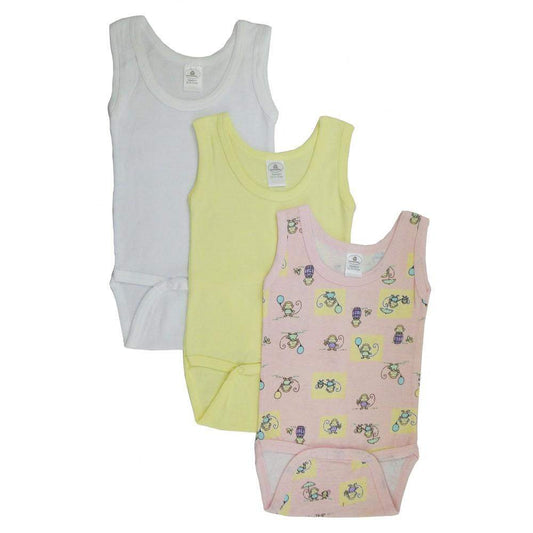 Girl's Rib Knit Sleeveless Tank Top Onesie 3-Pack-Bambini-Baby,Baby Clothes,Baby Onesies