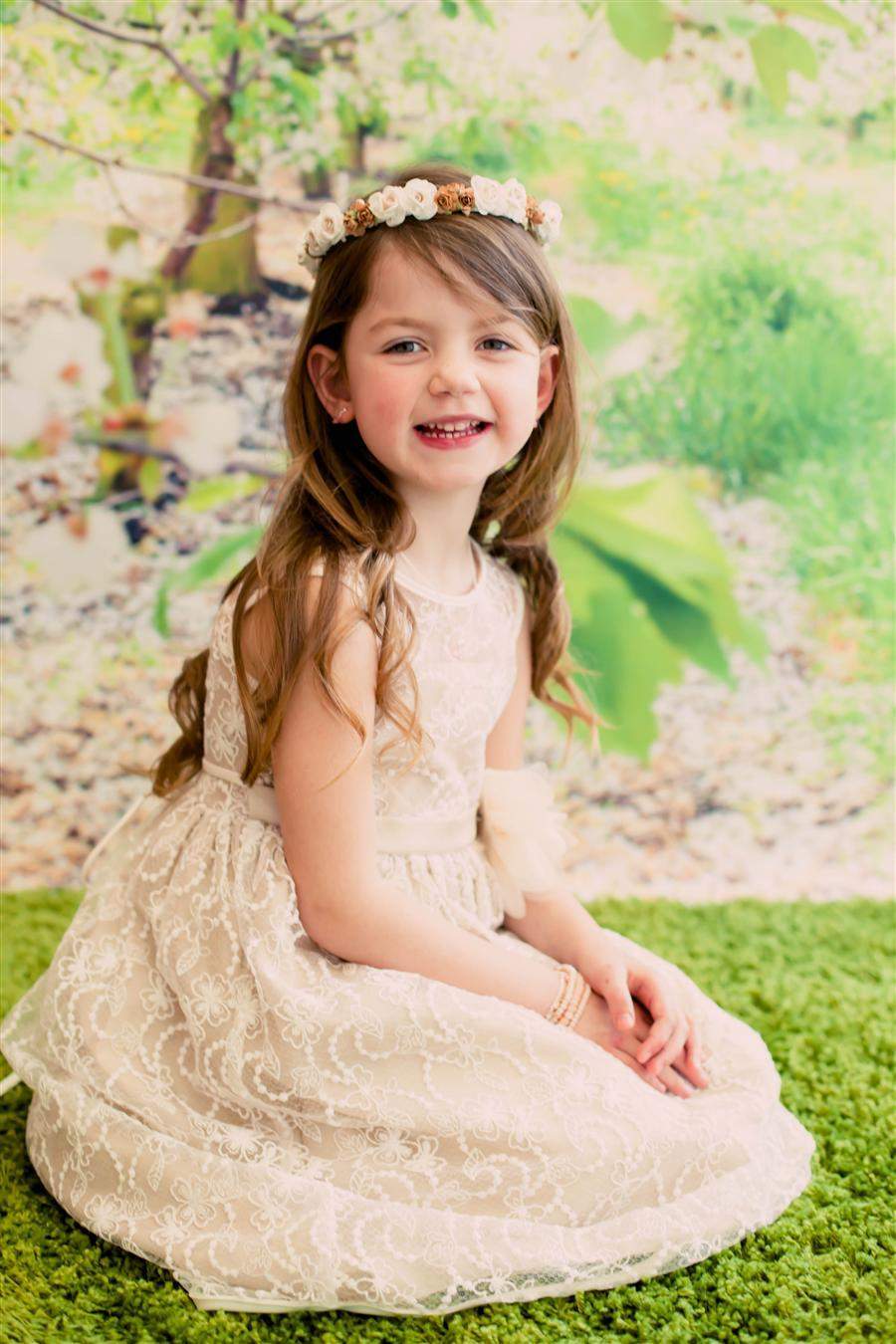 Floral Crown (Wreath)-Kid's Dream-1_2,3_4,5_6,7_8,big_girl,color_White,fabric_Satin,little_girl,size_02,size_04,size_06,size_08,size_10,size_12,size_14