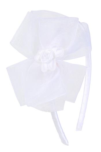 Organza Bow Headband W/ Satin Flower-Kid's Dream-