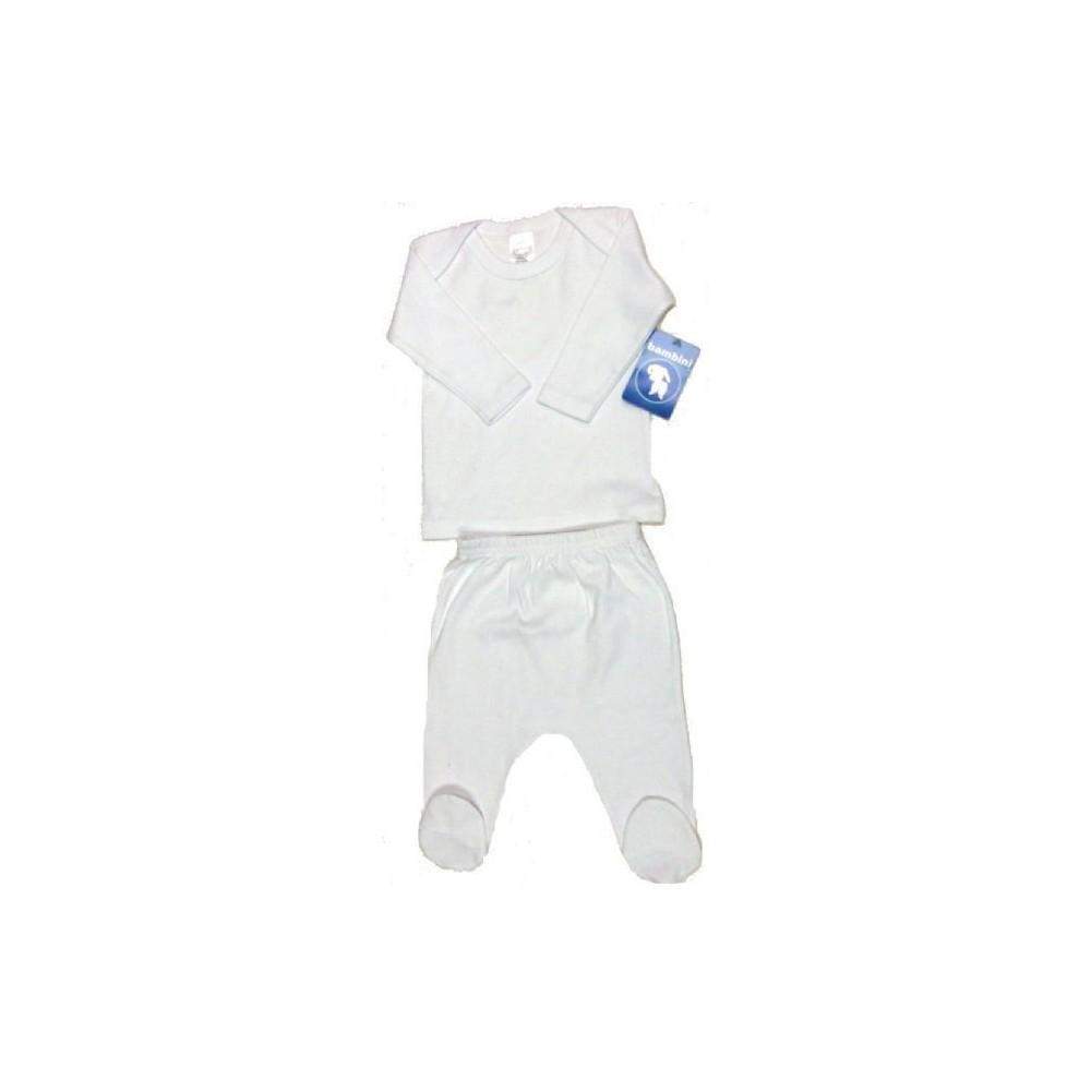 White Interlock Long Sleeve Shirt & Closed-Toe Pants Set (S,M,L)-Bambini-Baby Clothe Set,Baby Clothes,Baby Clothing Set