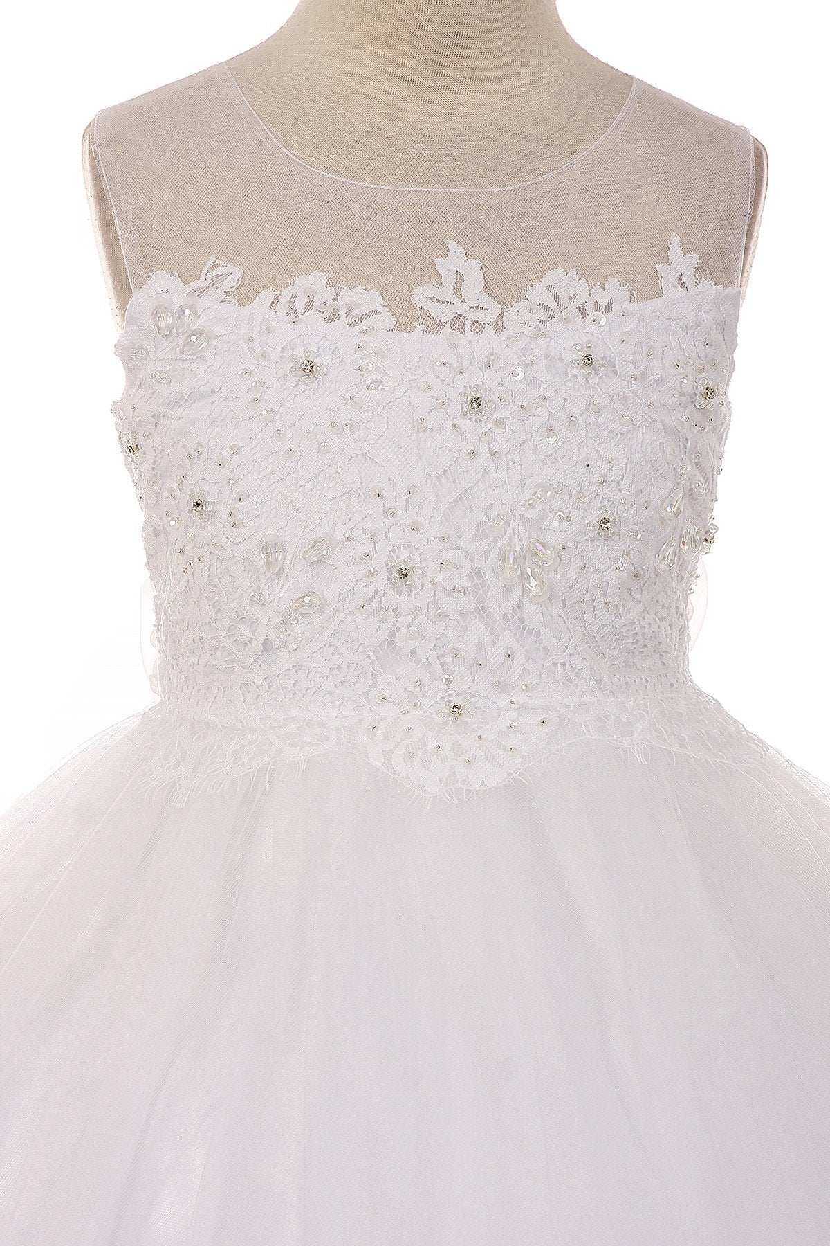 Dress - Lace Appliqué Illusion Bateau Dress