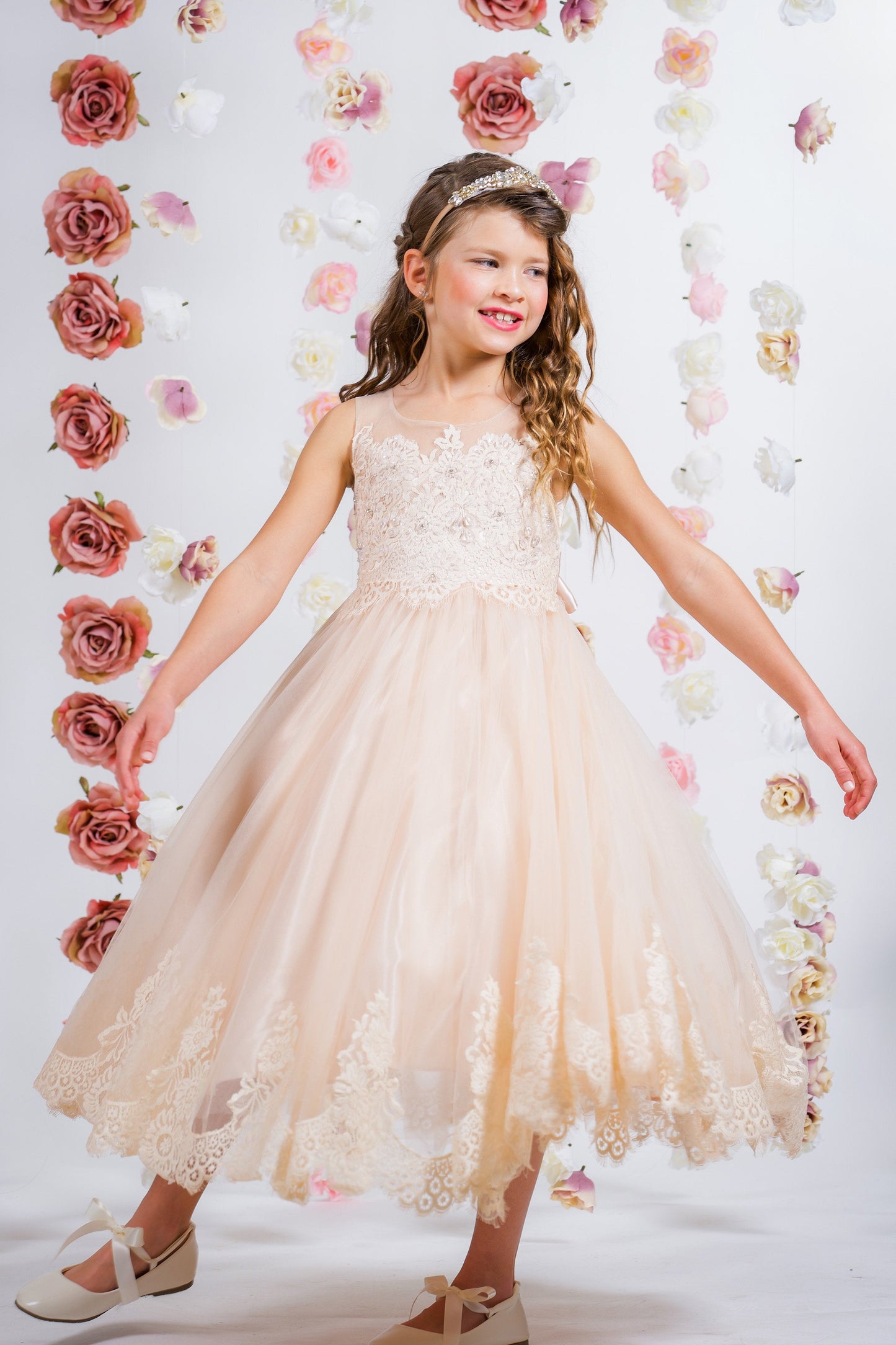 Dress - Lace Appliqué Illusion Bateau Dress