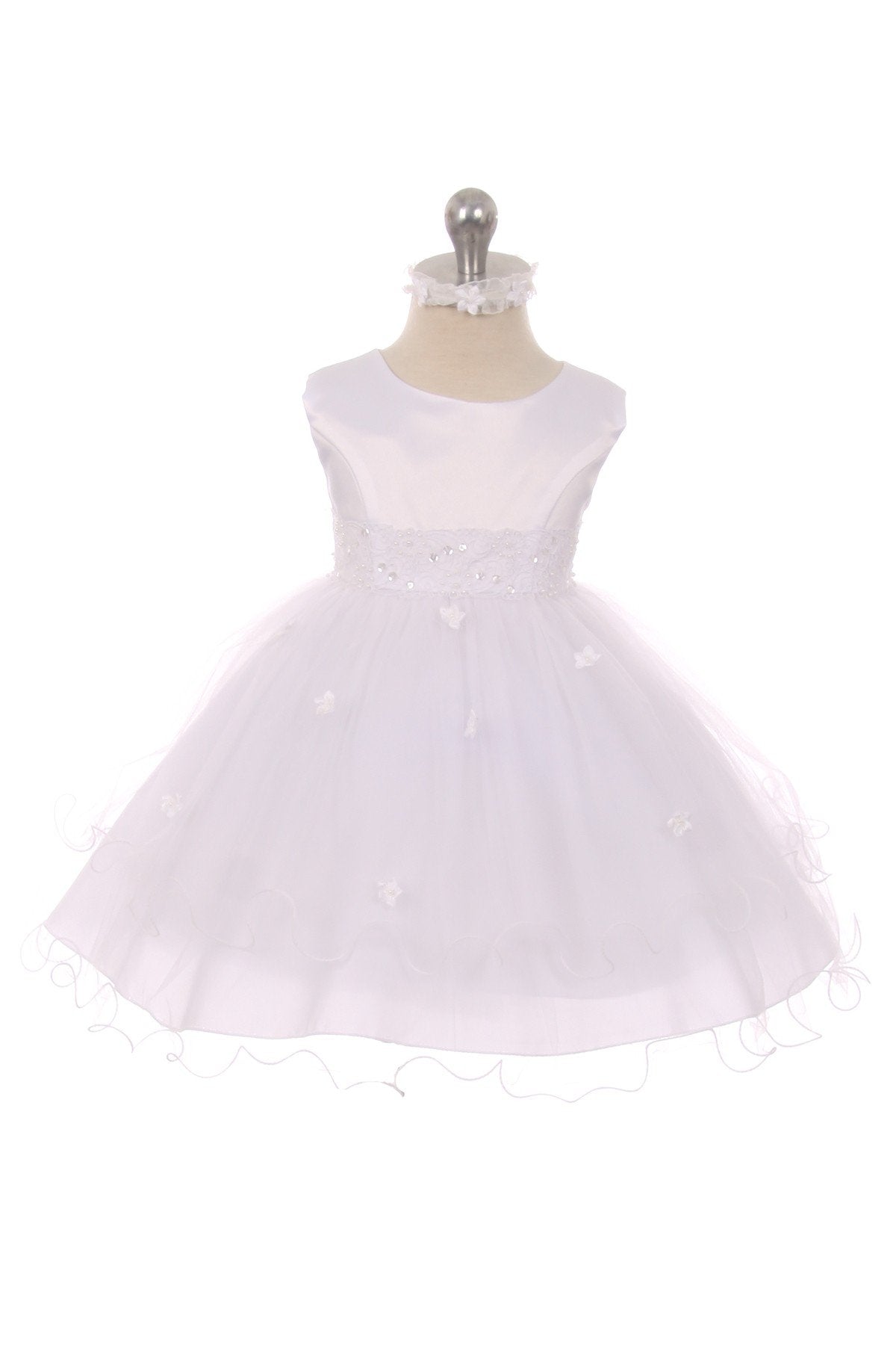 Dress - Lace & Beads Trim Baby Dress