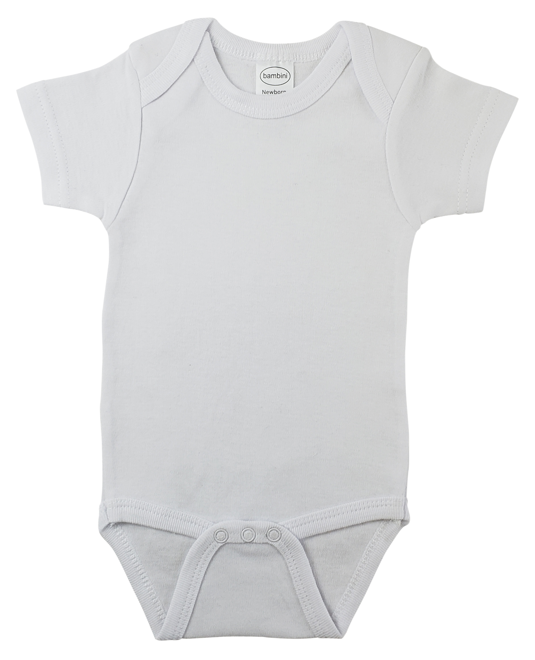 White Interlock Short Sleeve Onezies 0010B