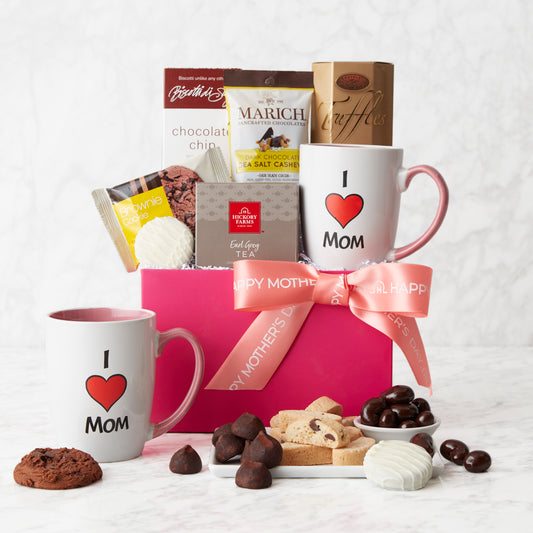 Tea Party Mother's Day Gift Basket by GreatArrivals/WineCountry with tea, snacks, and decorative packaging for a special celebration.