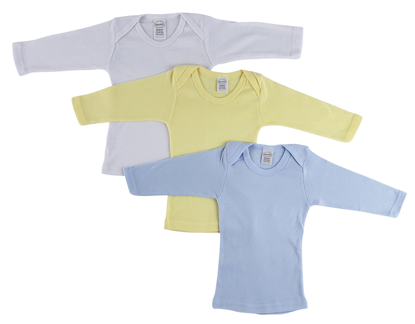 Boy's Rib Knit Long Sleeve T-Shirt 3-Pack (NB,S,M,L)