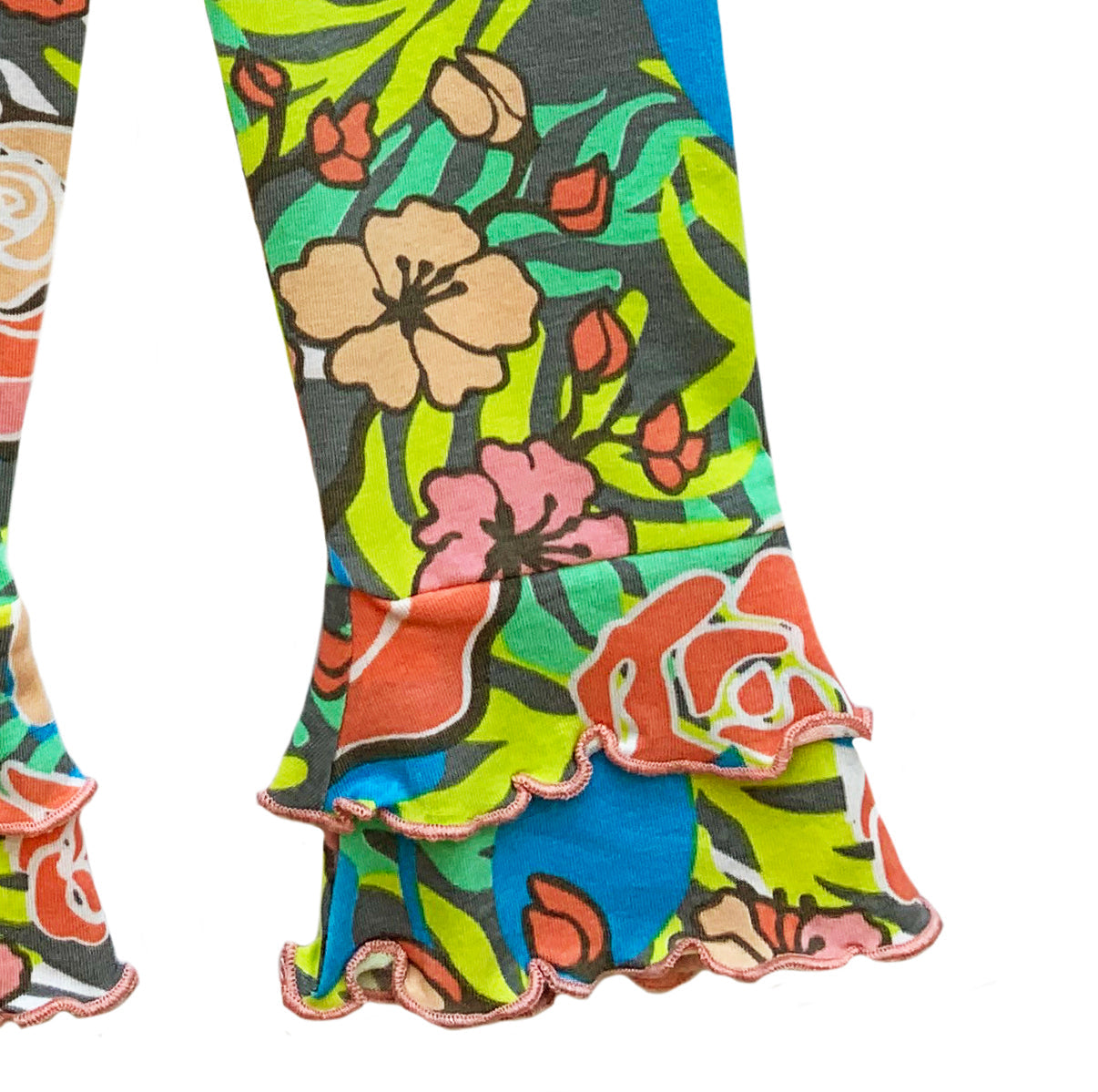 AnnLoren Girls Herringbone Floral Tuxedo Bow Tunic & Pants Clothing Outfit Set sz 2/3T-9/10