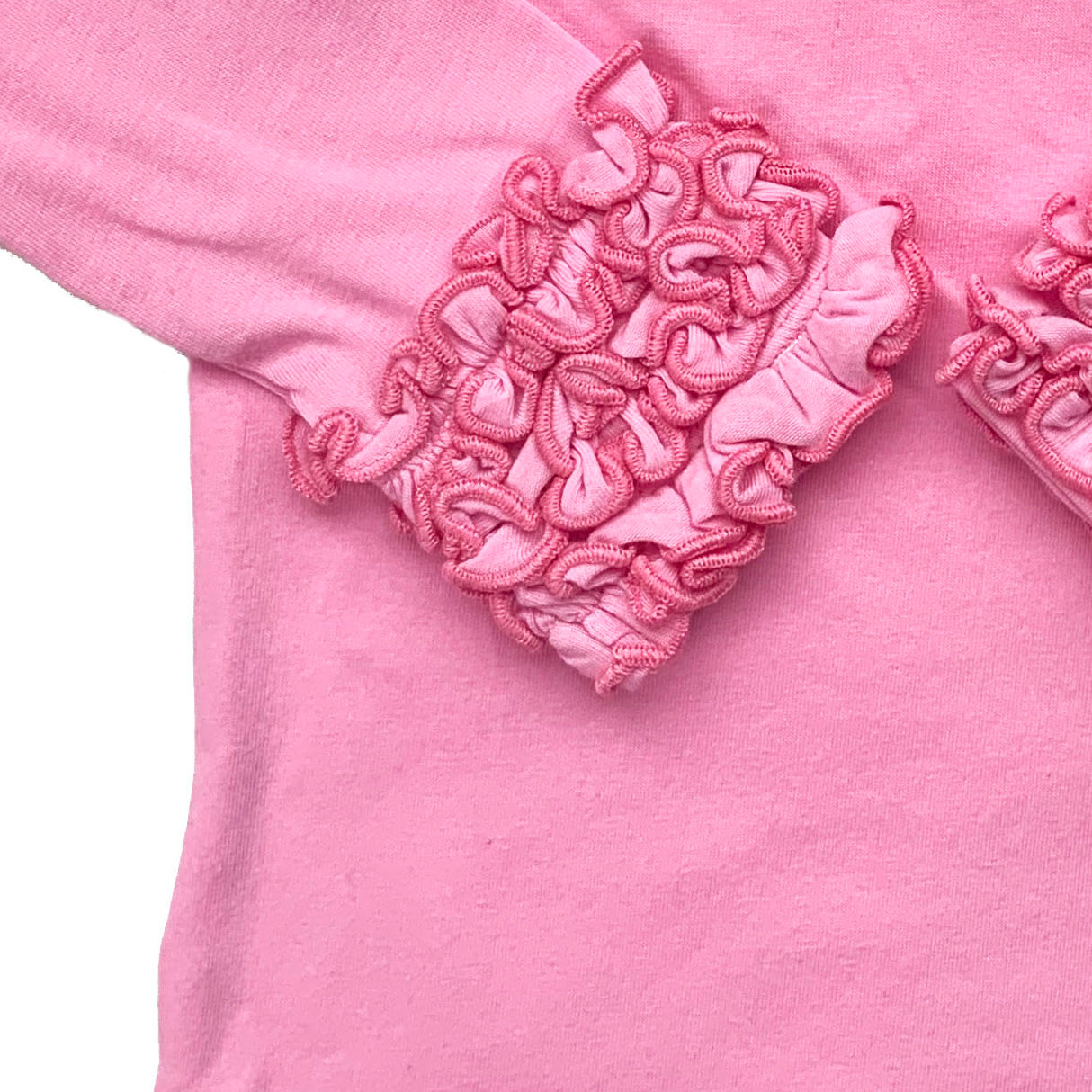 AnnLoren Baby Big Girls Boutique Long Sleeve Pink Ruffle Layering T-shirt