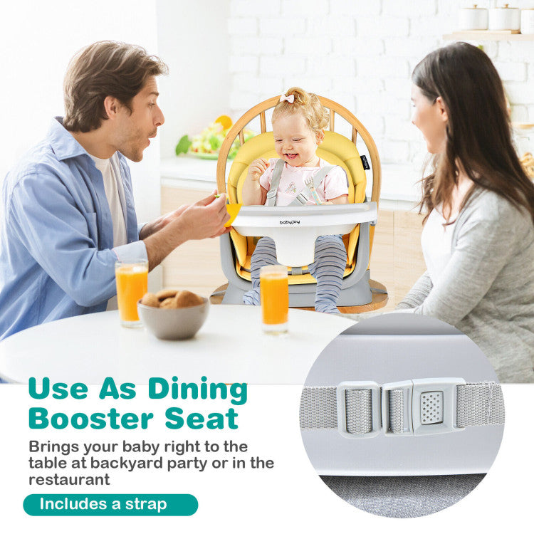 6-in-1 Convertible Baby High Chair with Adjustable Removable Tray