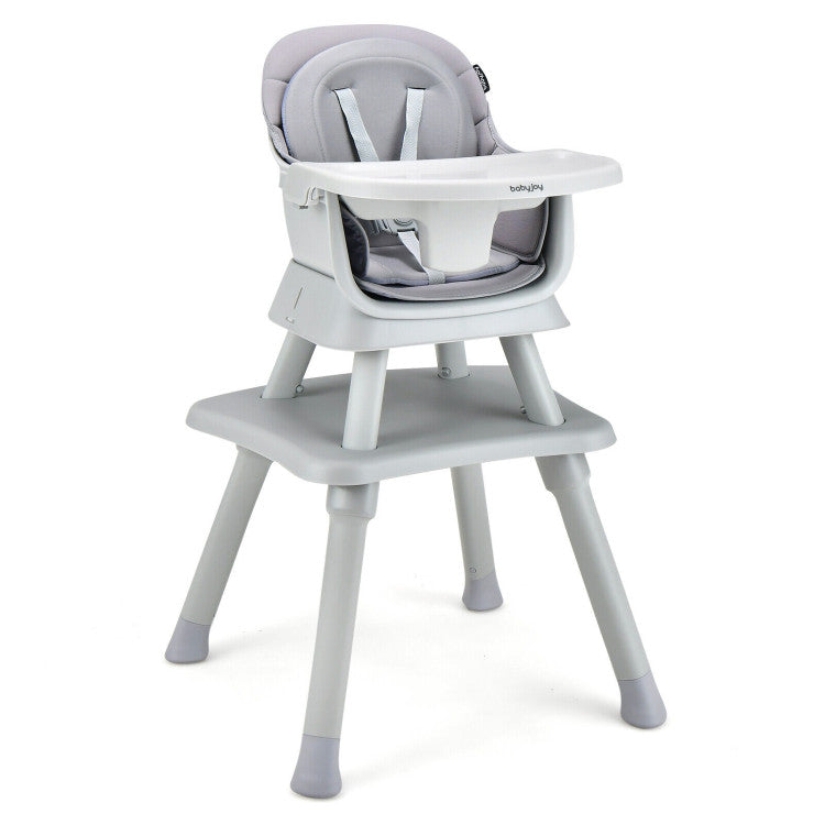 6-in-1 Convertible Baby High Chair with Adjustable Removable Tray