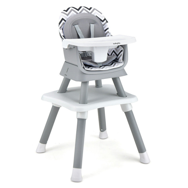 6-in-1 Convertible Baby High Chair with Adjustable Removable Tray