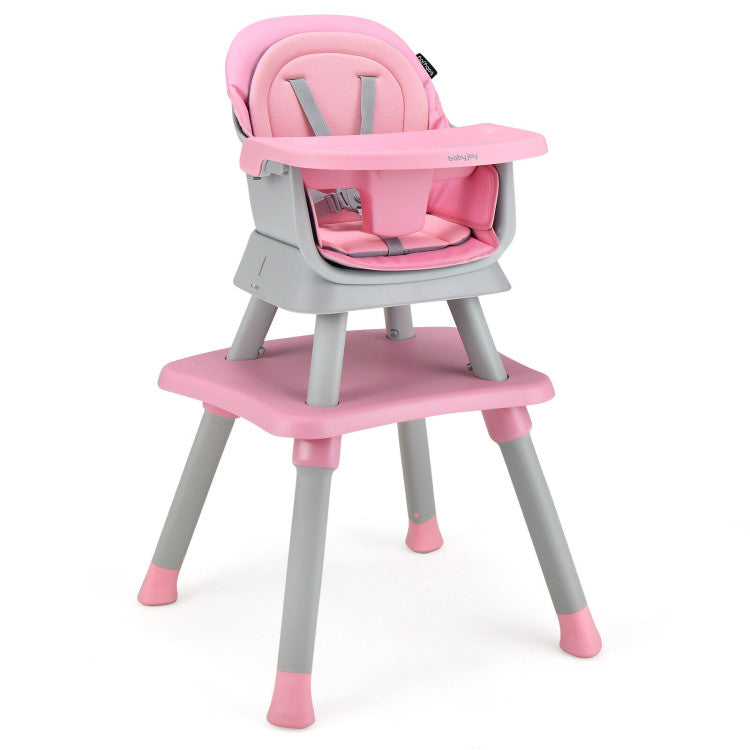 6-in-1 Convertible Baby High Chair with Adjustable Removable Tray