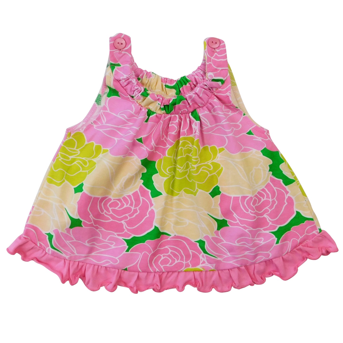 AnnLoren Baby/Toddler Girls Open Back Swing Tank Top with Bow Floral Design