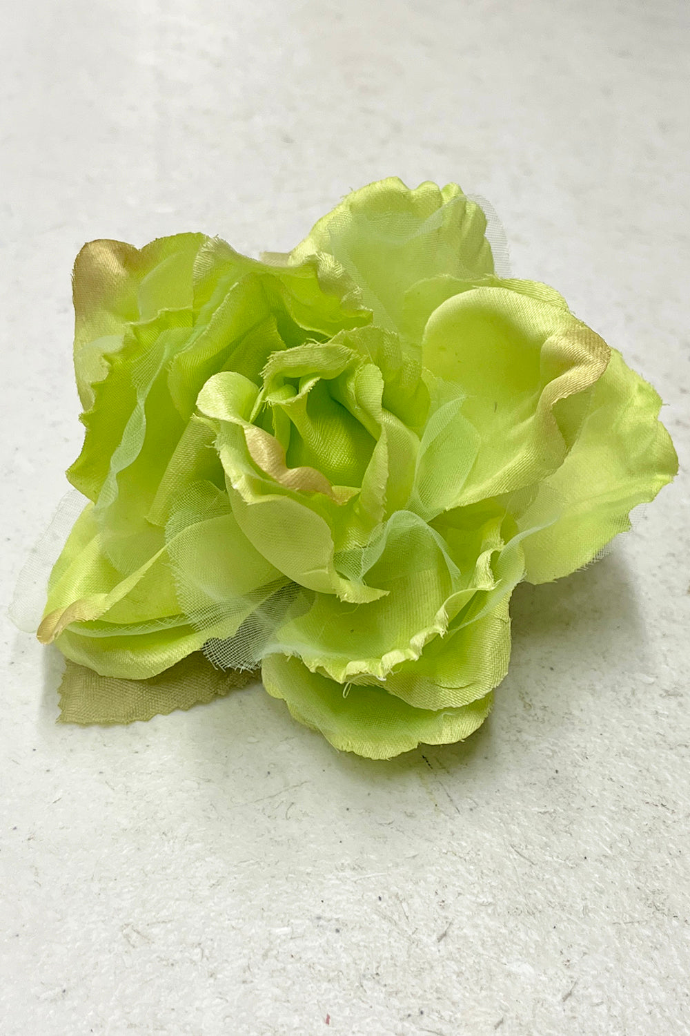 Lime fabric faux flower accessories from Kid's Dream, featuring single blooms and packs for decorative purposes