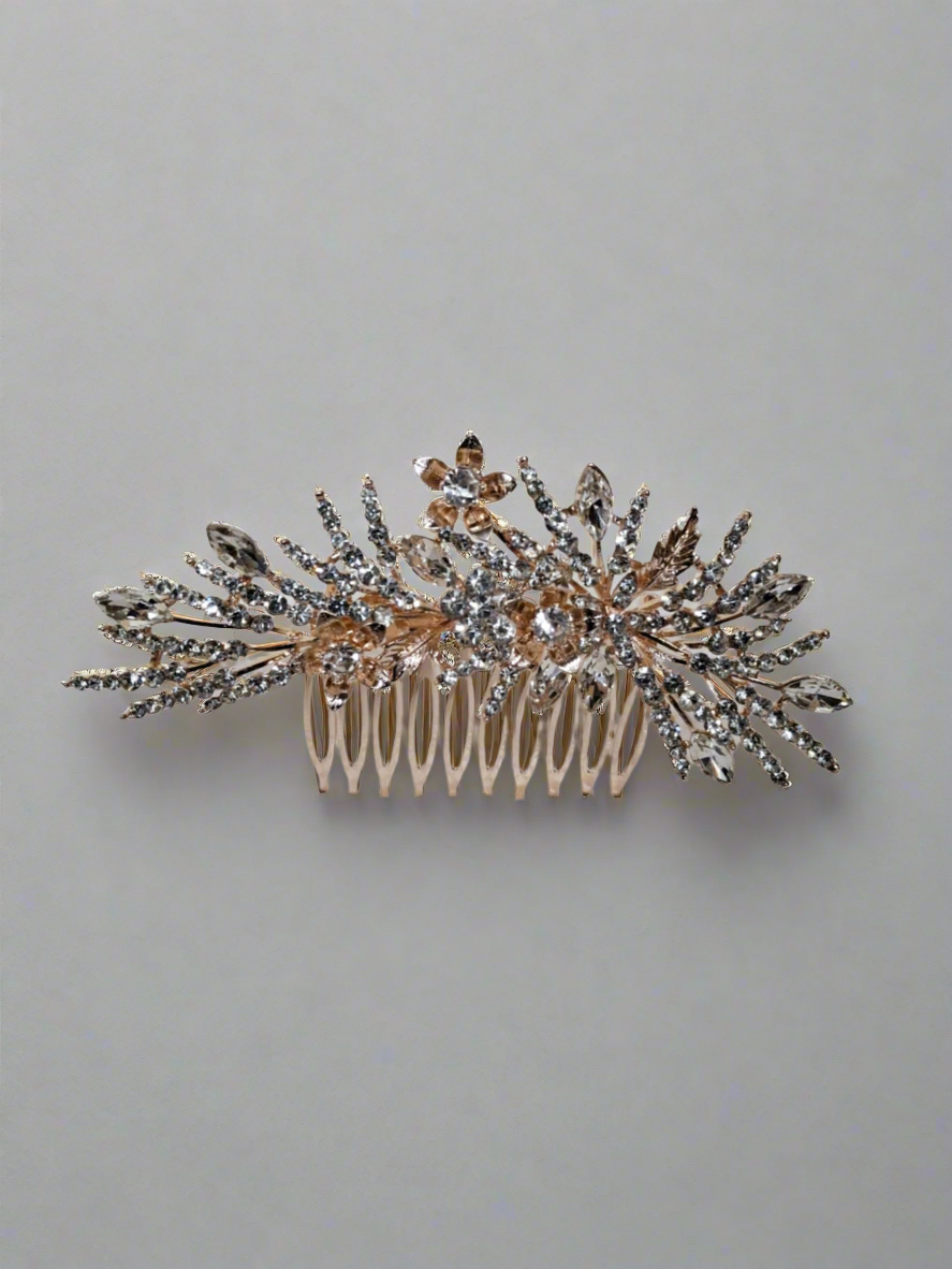 Calla Collection Hair Comb TR-0845 Elegant Luxury Rhinestone Hair Comb