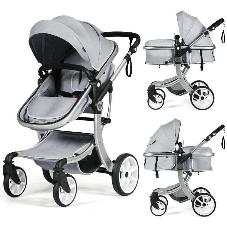 2-in-1 Foldable High Landscape Baby Stroller