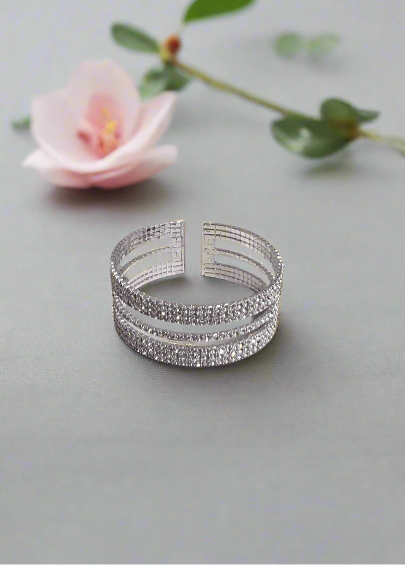 Calla Collection Bracelet TR-30371 Elegant Wrap-Around Rhinestone Bracelet