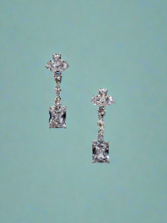 Calla Collection Earrings TR-11071 Stunning Cubic Zirconia CZ Dangle Earrings