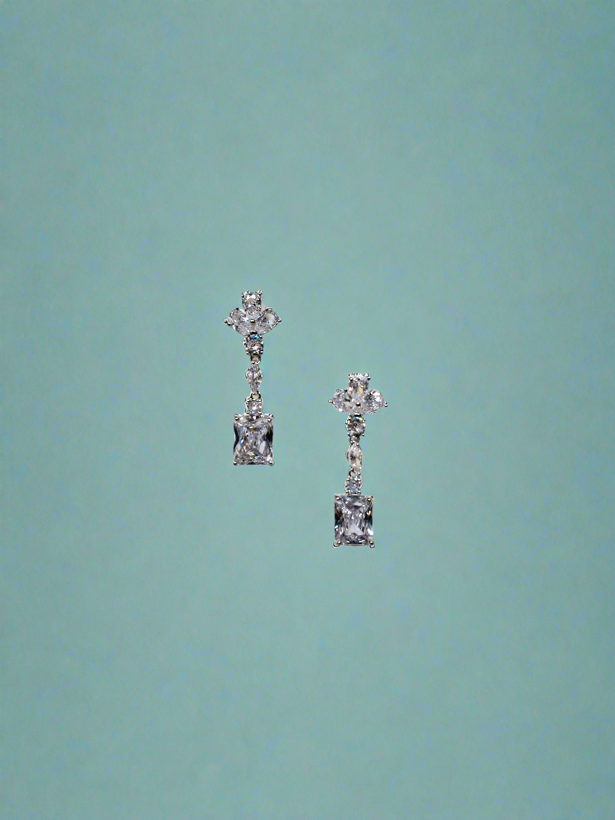 Calla Collection Earrings TR-11071 Stunning Cubic Zirconia CZ Dangle Earrings