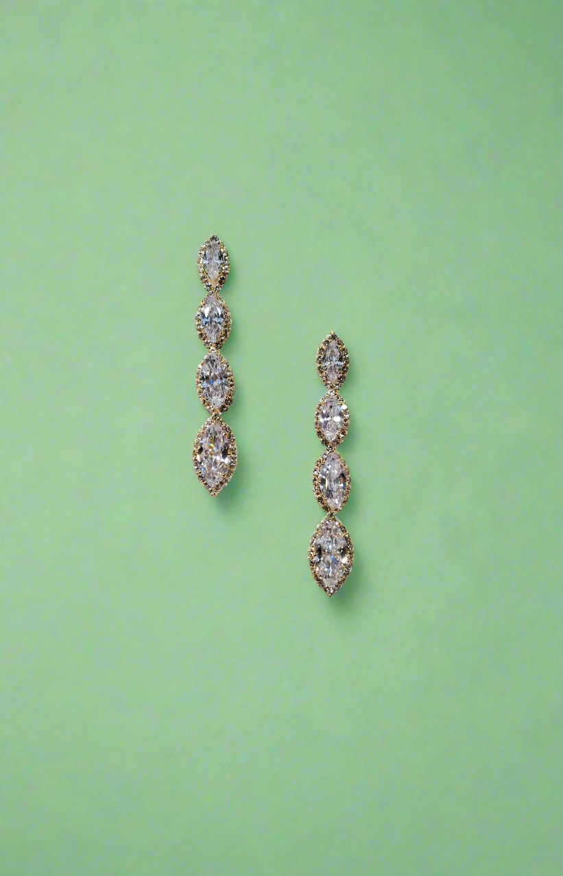 Calla Collection Earrings TR-11199 Intricate Luxury Cubic Zirconia CZ Dangle Earrings
