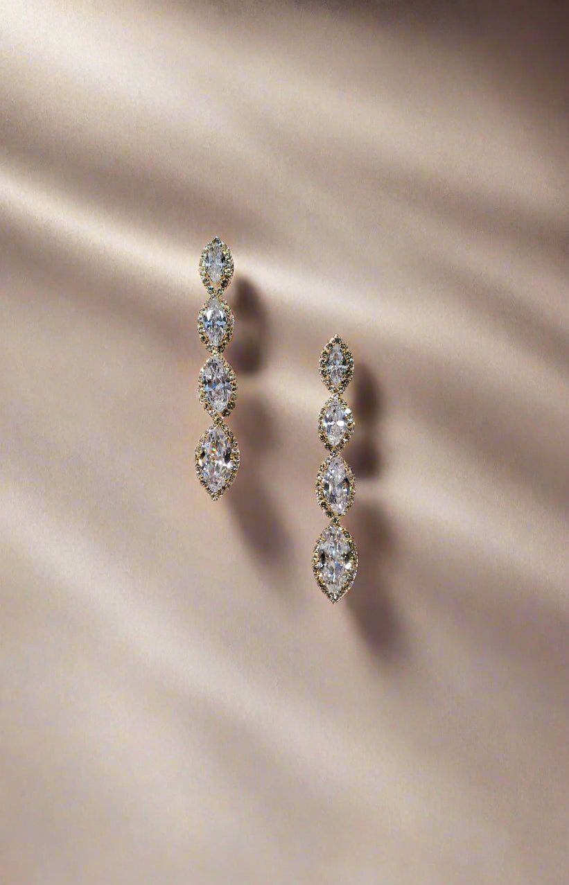 Calla Collection Earrings TR-11199 Intricate Luxury Cubic Zirconia CZ Dangle Earrings