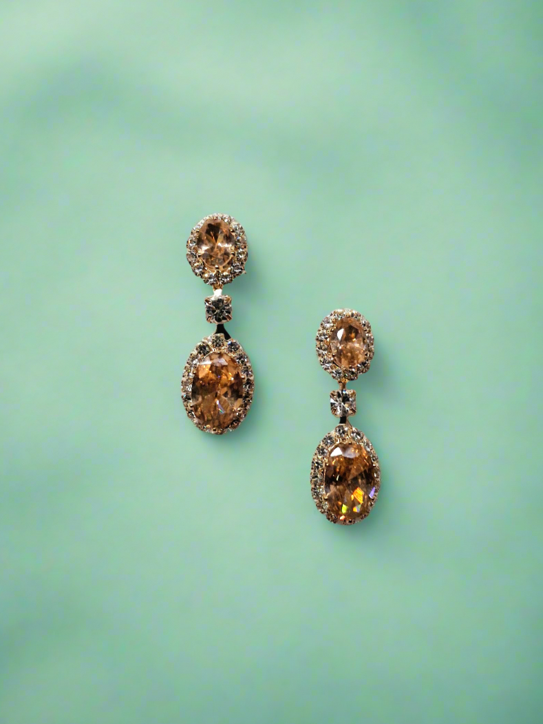 Calla Collection Earrings TR-10831 Sophisticated Cubic Zirconia CZ Dangle Earrings