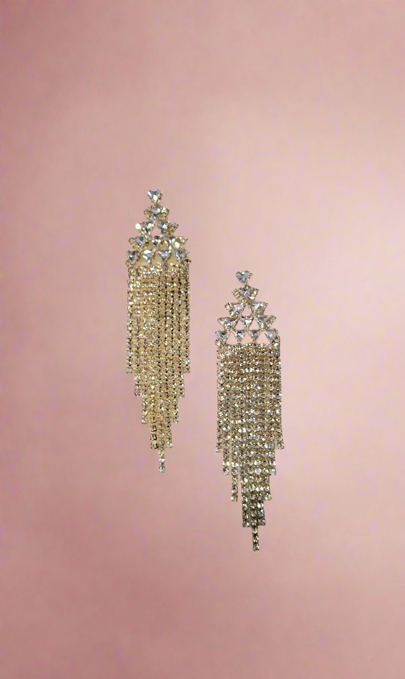 Calla Collection Earrings TR-11018 Opulent Sparkling Rhinestone Dangle Earrings