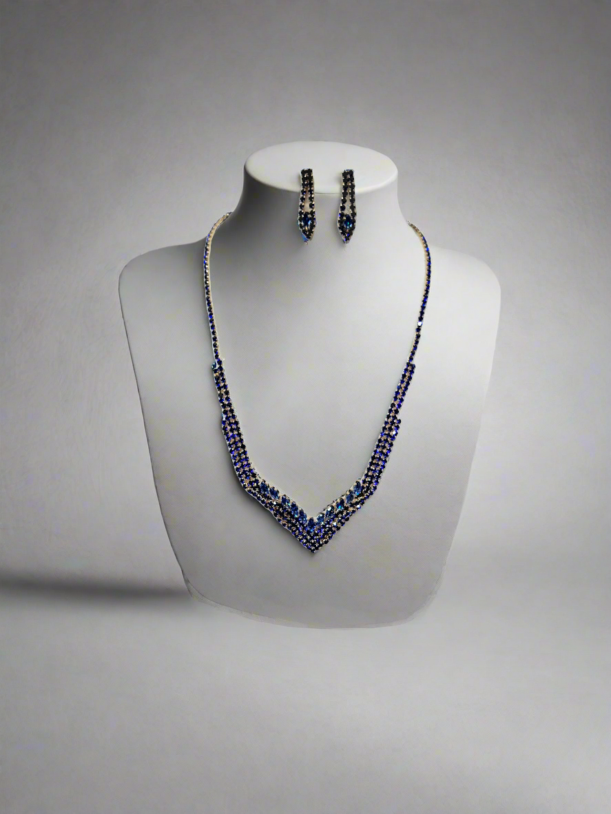 Calla Collection TR-015 Timeless Rhinestone Necklace, Earring & Bracelet Set
