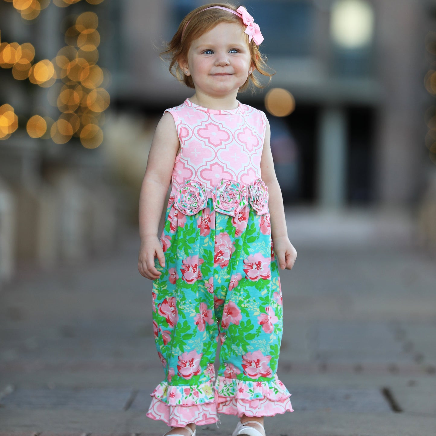 AnnLoren Rose Floral Baby Girls' Romper Toddler Jumpsuit Summer