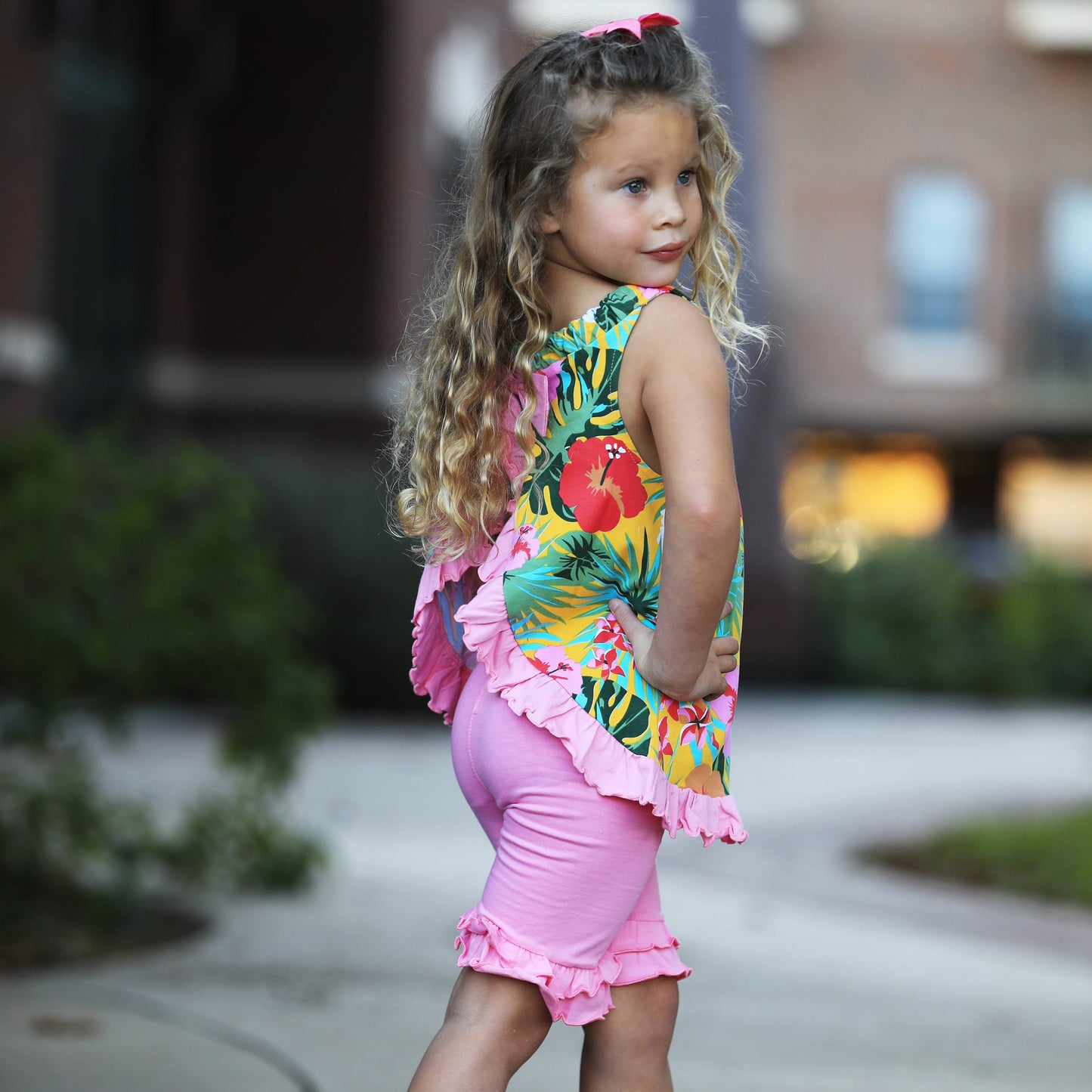 AnnLoren Baby Girls Tropical Hawaiian Swing Tank Top