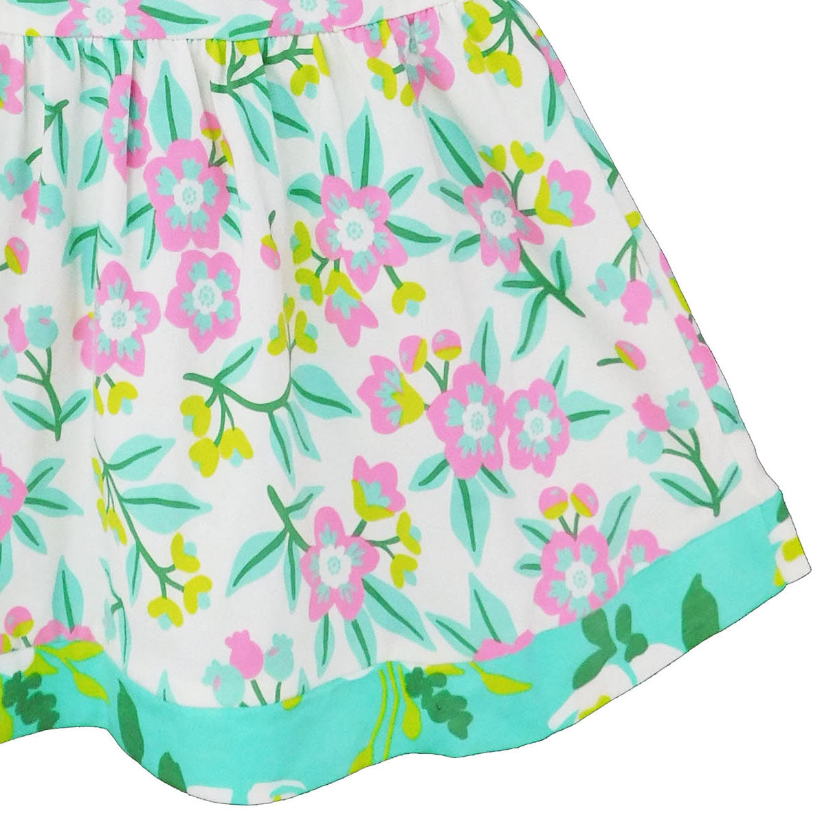 AnnLoren Little Big Girls Dress Pastel Floral Cotton Knit Sleeveless Holiday Spring Summer Clothes
