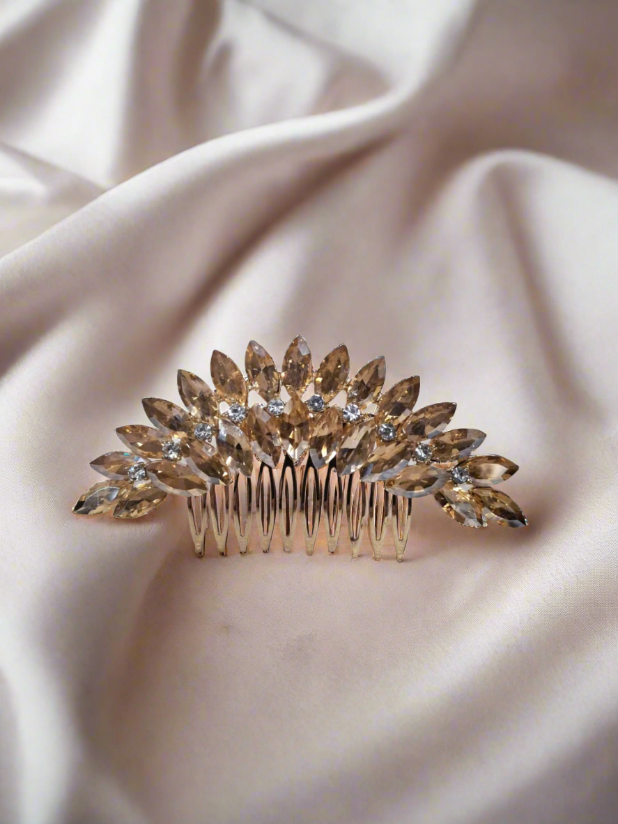 Calla Collection Hair Comb TR-41163 Intricate Luxury Cubic Zirconia CZ Hair Comb