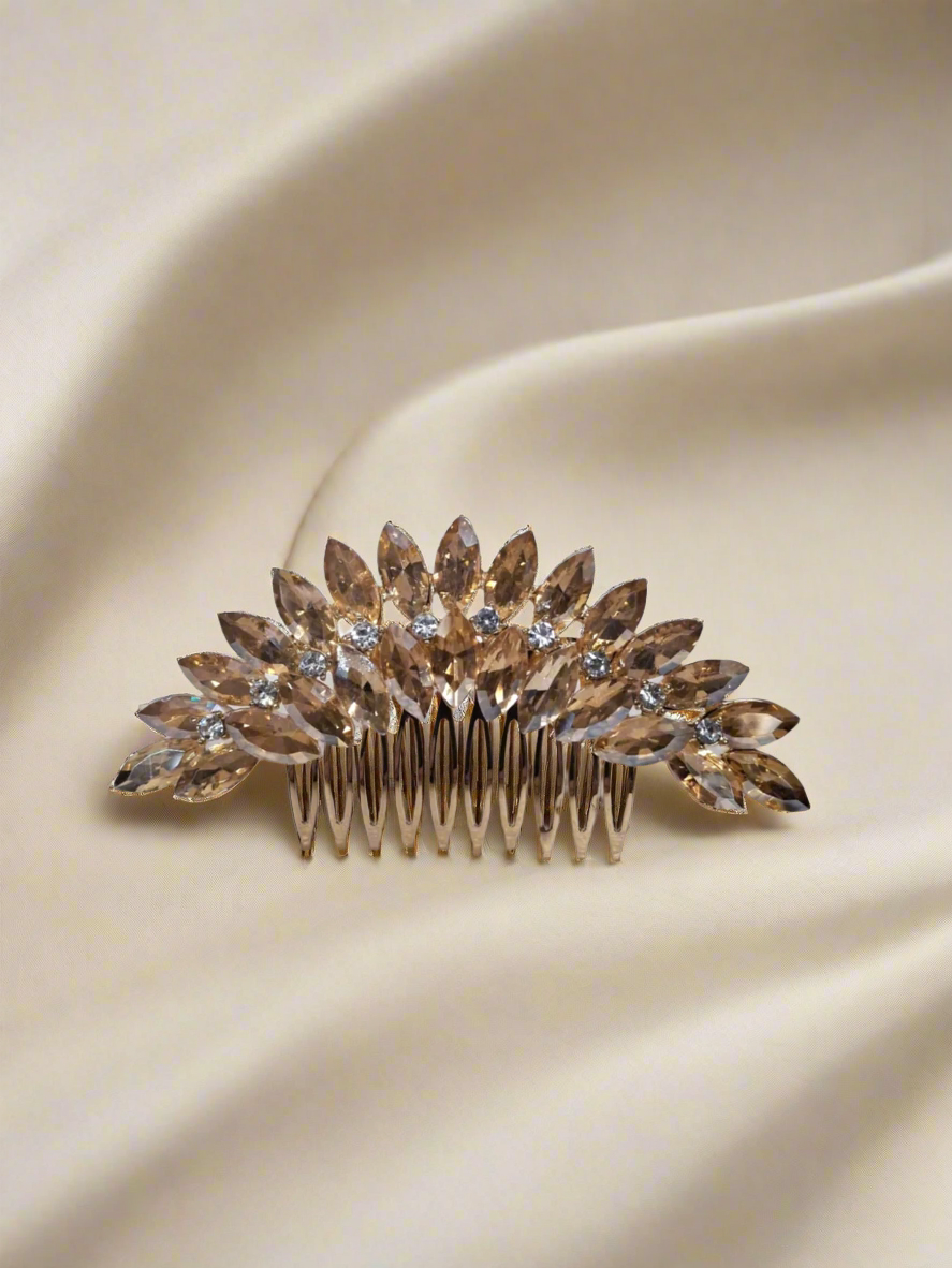 Calla Collection Hair Comb TR-41163 Intricate Luxury Cubic Zirconia CZ Hair Comb