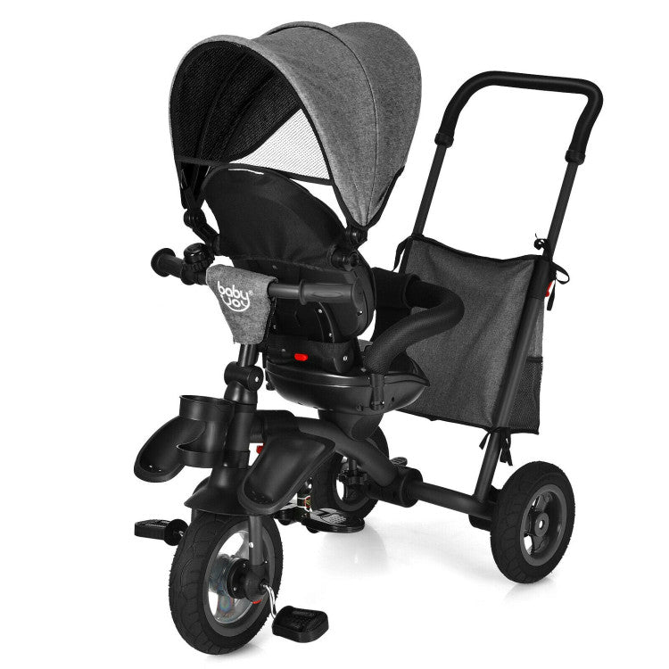 7-In-1 Baby Folding Tricycle Stroller with Rotatable Seat