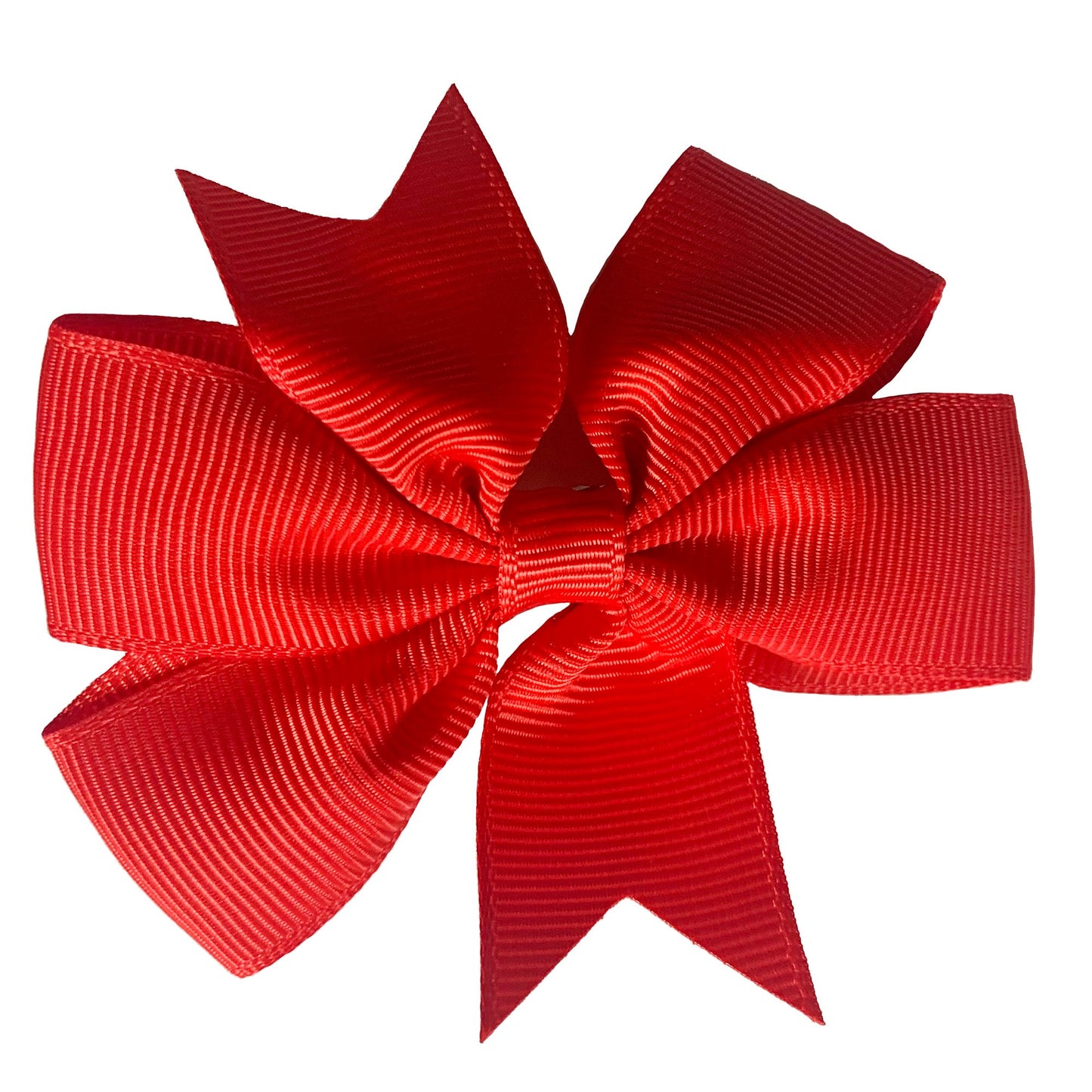Set of 3- RED 4" Ribbon Bow Clips