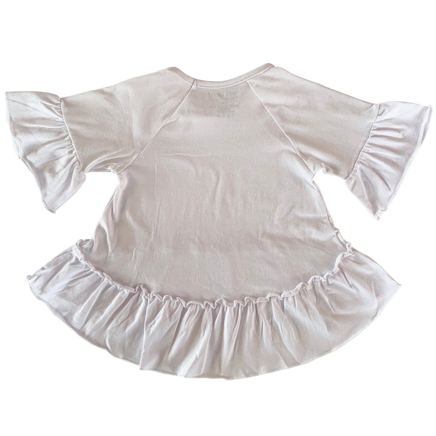 AnnLoren Little Toddler Big Girls' Angel Sleeve White Boutique Ruffle Top Shirt Clothing Sizes 2/3T - 7/8