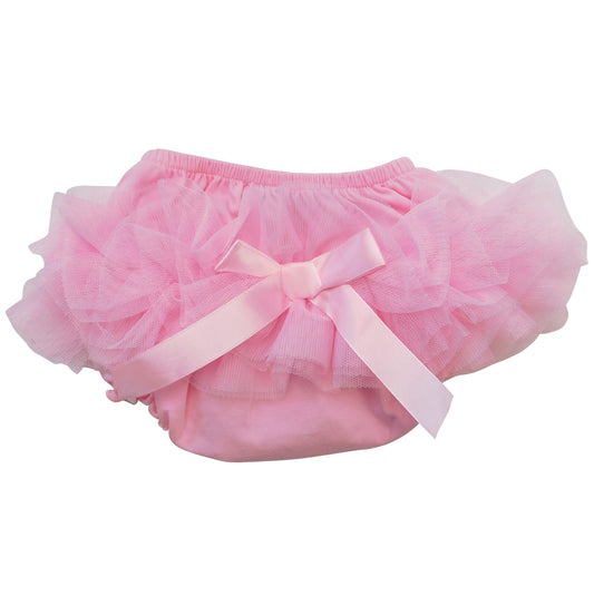 AnnLoren Girls Pink Tutu Ruffled Butt Bloomer Baby/Toddler Diaper Cover