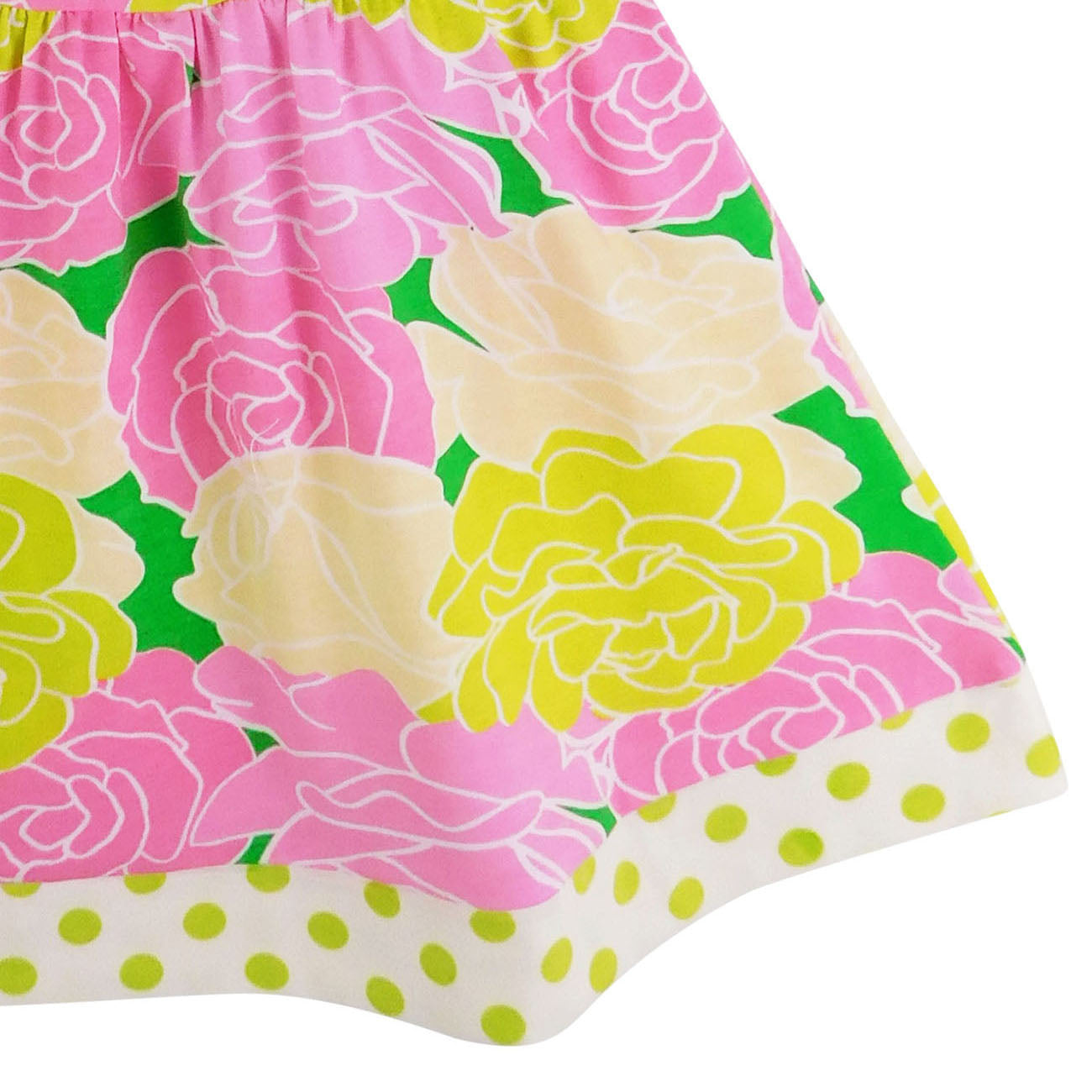 AnnLoren Spring Big Little Girls Pink Green Boutique Bouquet Floral Knit Swing Casual Dress
