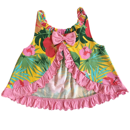 AnnLoren Baby Girls Tropical Hawaiian Swing Tank Top