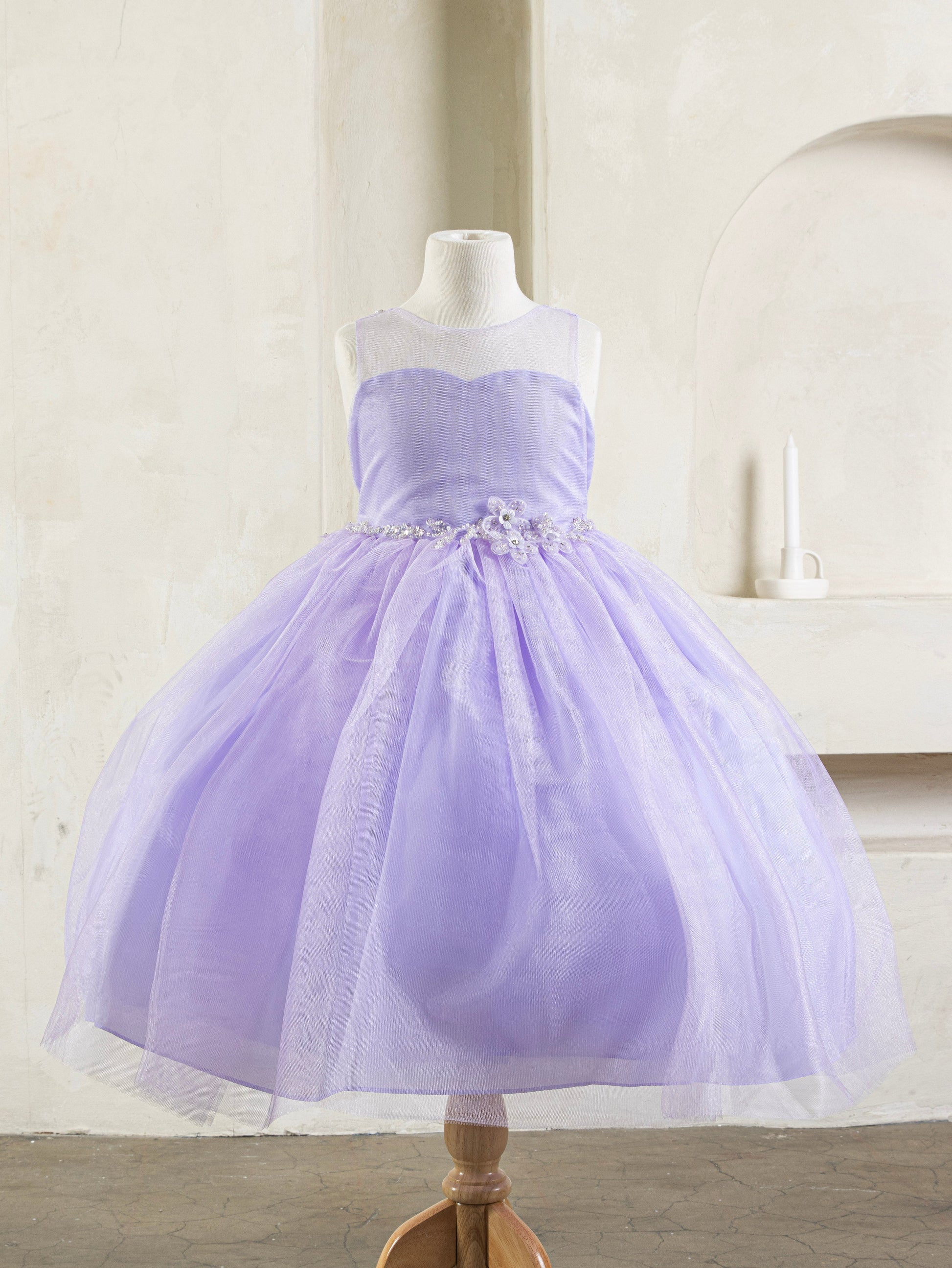 Voluminous floor-length ball gown skirt crafted from multiple flowing layers of premium shiny tulle on D-836.