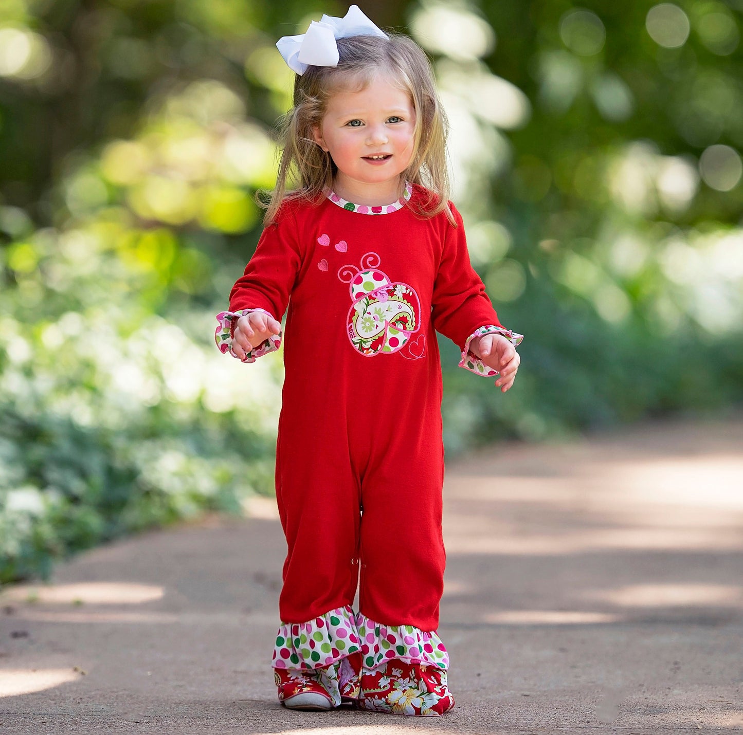 AnnLoren Baby Girls Boutique Winter Polka Dot & Floral Ladybug Holiday Toddler