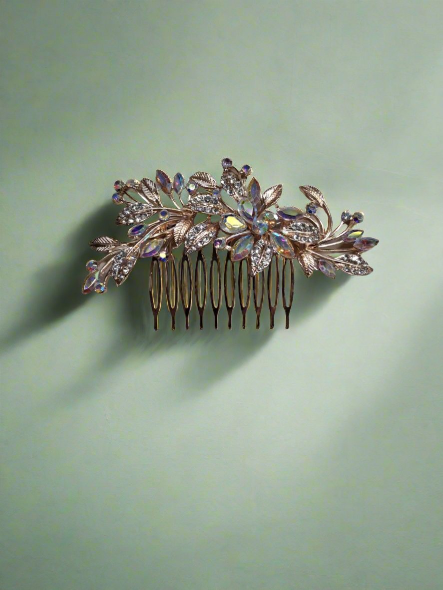 Calla Collection Hair Comb TR-0832 Luxurious Effortless Beauty Rhinestone Hair Comb