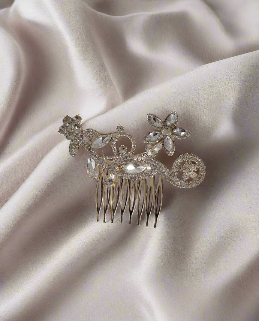 Calla Collection Hair Comb TR-40478 Comfortable Secure Fit Rhinestone Hair Comb