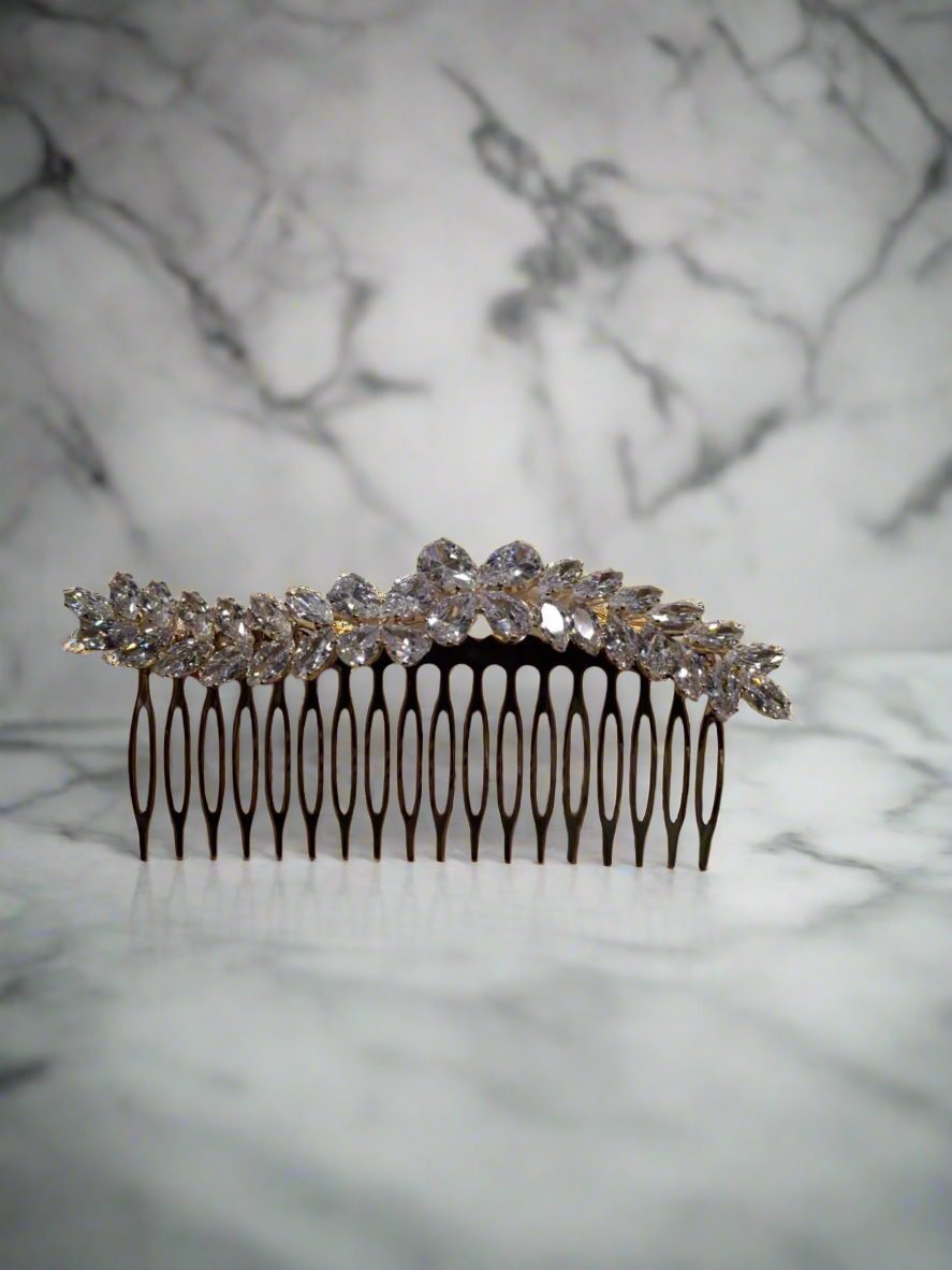 Calla Collection Hair Comb TR-41277 Glamorous Statement Cubic Zirconia CZ Hair Comb