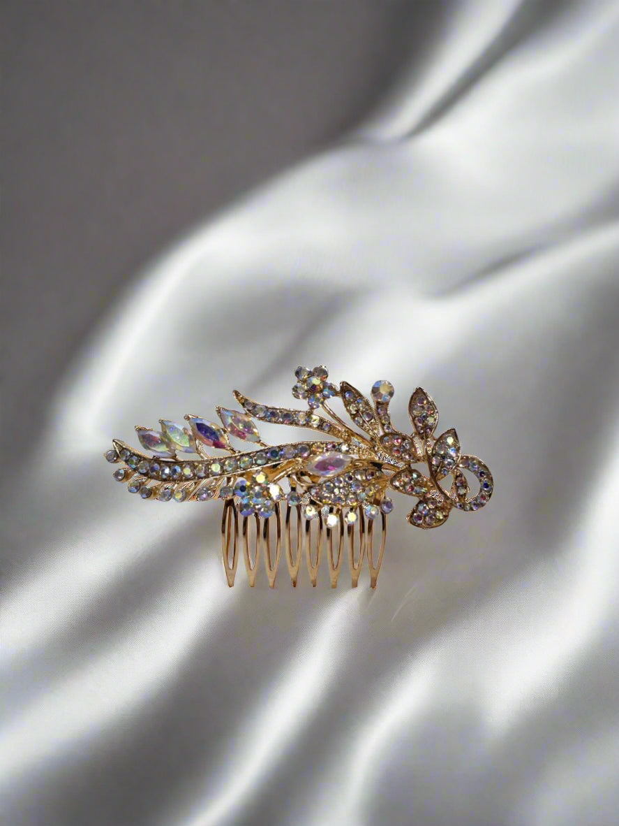 Calla Collection Hair Comb TR-40886 Sparkling Glamour Rhinestone Hair Comb