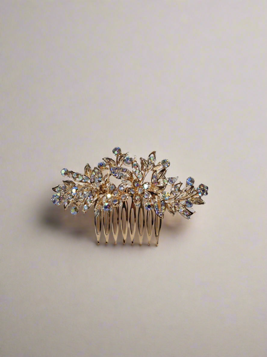 Calla Collection Hair Comb TR-40880 Secure Grip Glamour Rhinestone Hair Comb