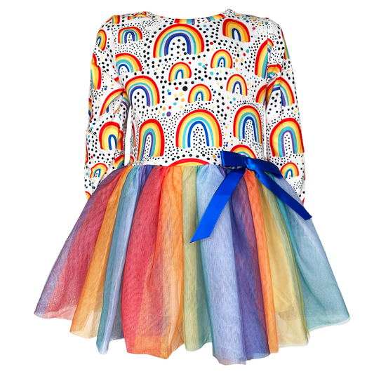 Girls Boutique Ombre Rainbow Mesh Tulle Party Dress