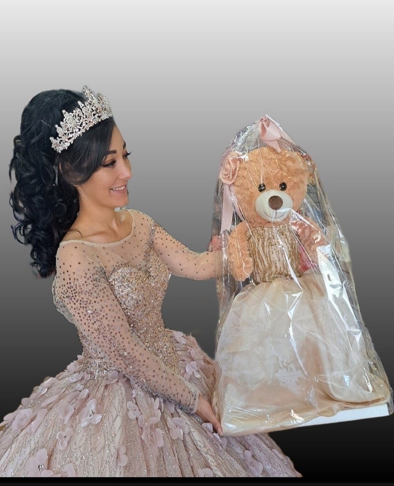 Calla Collection Quinceañera Bear Adorable Gown Commemorative Bear Gift