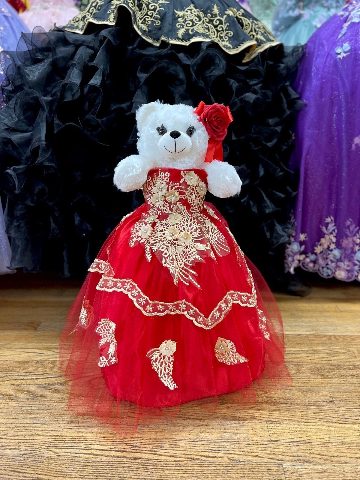 Calla Collection Quinceañera Bear Adorable Gown Commemorative Bear Gift