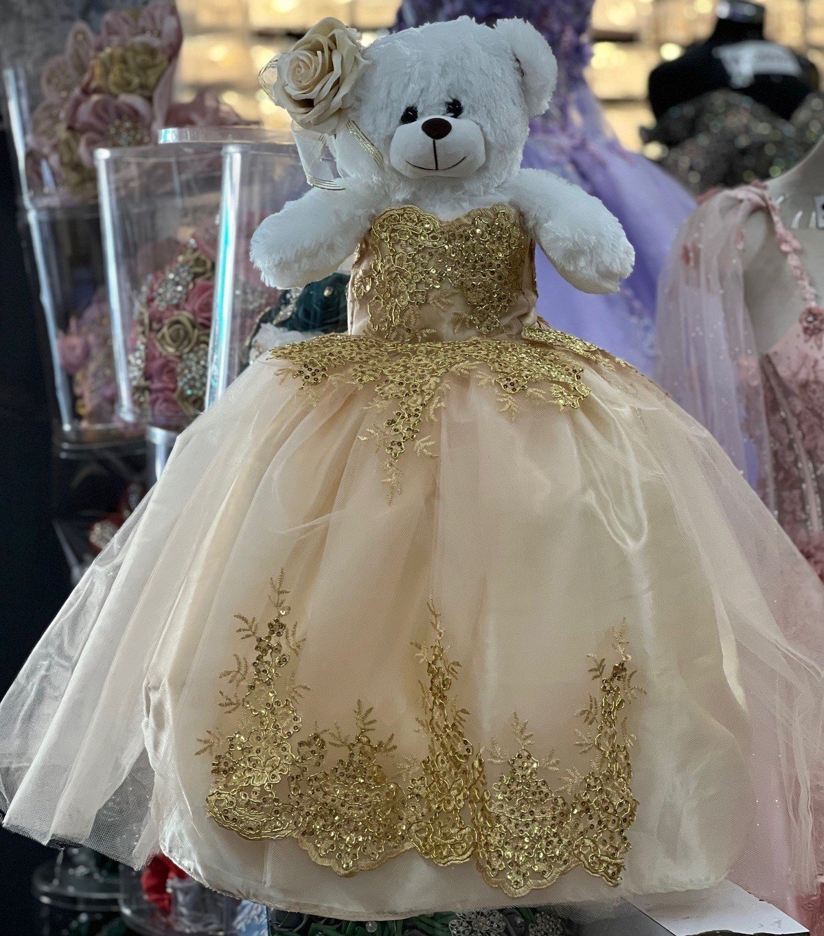 Calla Collection Quinceañera Bear Adorable Gown Commemorative Bear Gift
